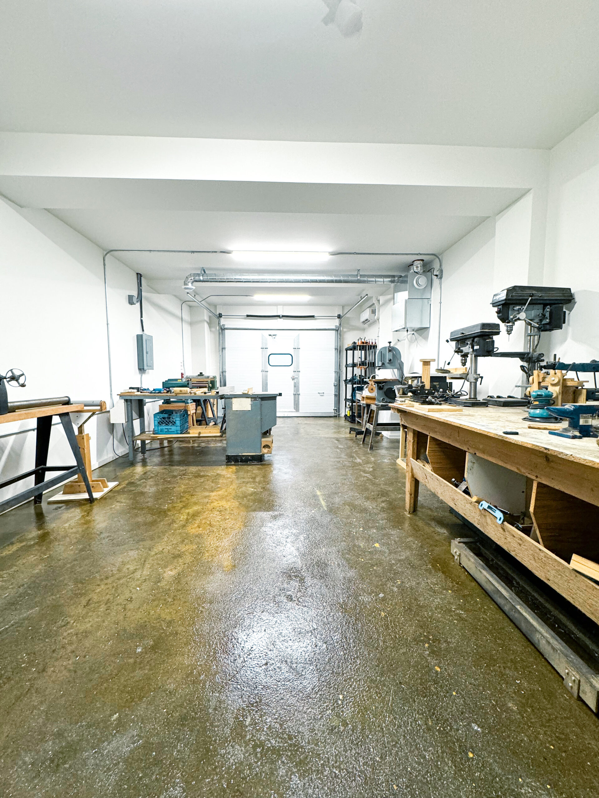 Workshop Inside a bright clean workshop with carpentry tools